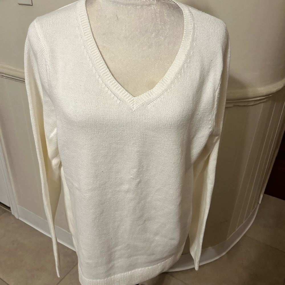 NWT Lands End V-Neck Sweater/Woman’s Size Large Tall 14/16